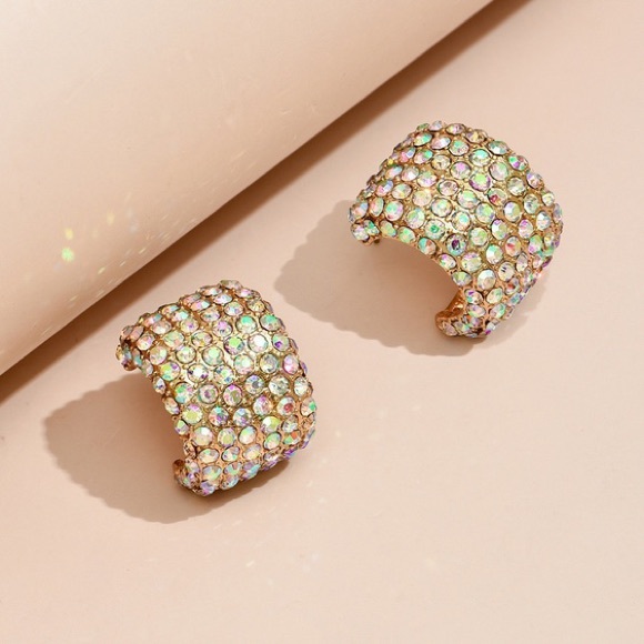 Sparkle C Shaped Earrings